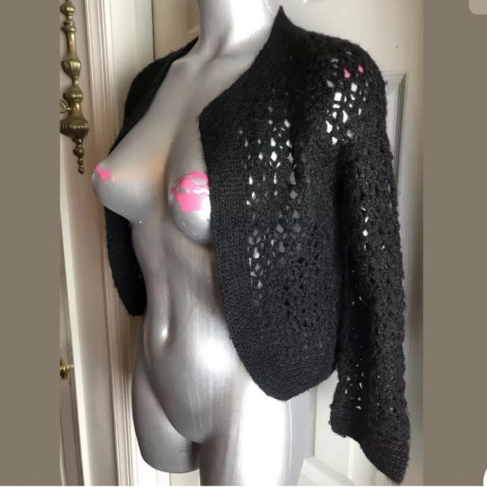52 Weekends Women's Black Cardigan Shrug Small